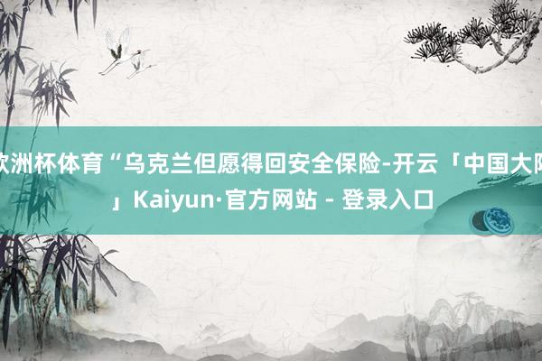 欧洲杯体育“乌克兰但愿得回安全保险-开云「中国大陆」Kaiyun·官方网站 - 登录入口